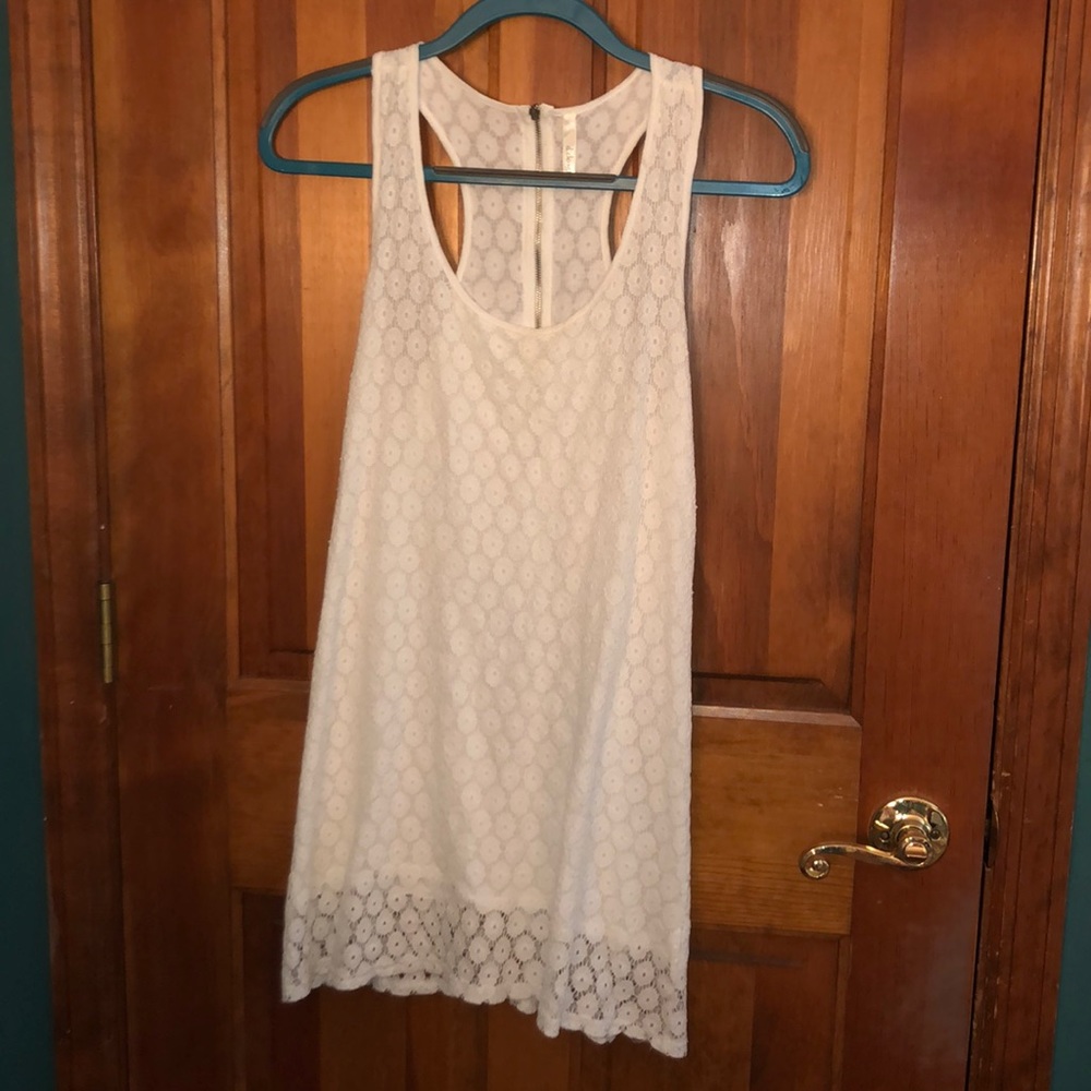 White lace mini dress